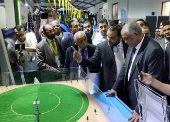 Agriculture Minister Gatrani reviews Valley Valmont solar powered pivot irrigation system for Libya