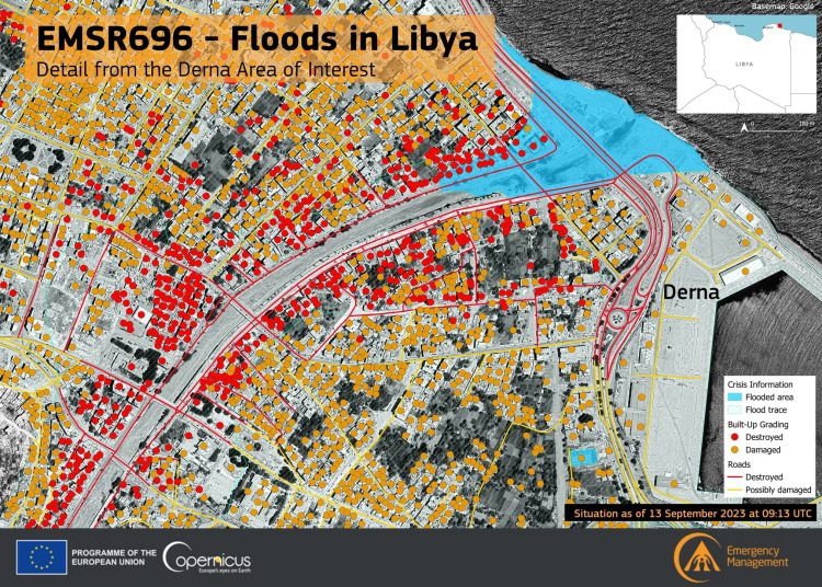 EU Copernicus satellite images of Flood Daniel hit Libya released