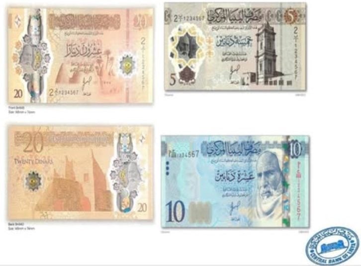 Central Bank of Libya introduces new LD 5, 10 and 20 denominations