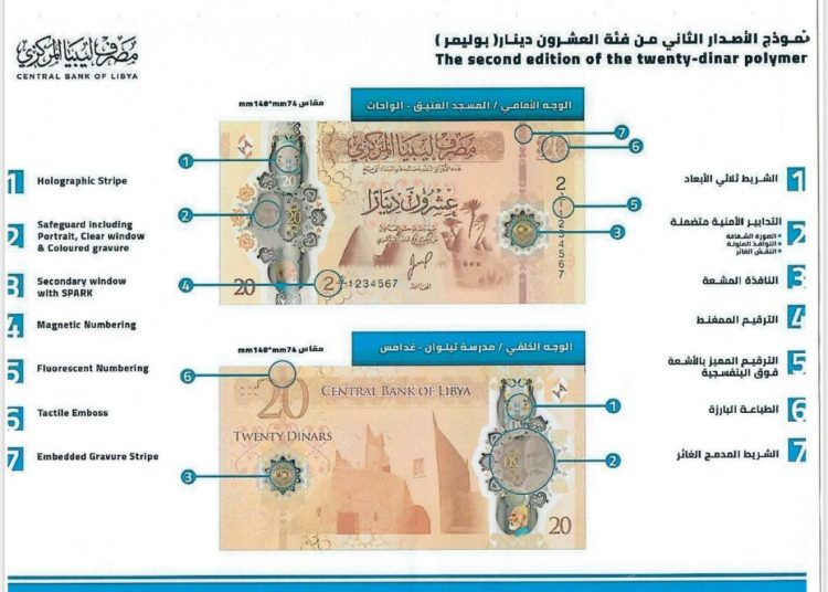 CBL issues new polymer-type LD 20-dinar banknote
