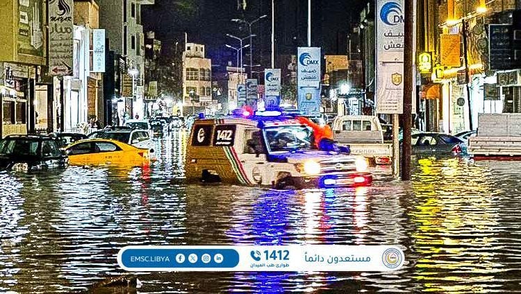 Emergency bad weather holiday announced today in Greater Tripoli as western Libya was hit by a passing storm of strong winds and heavy rain – many roads flooded, drivers stranded